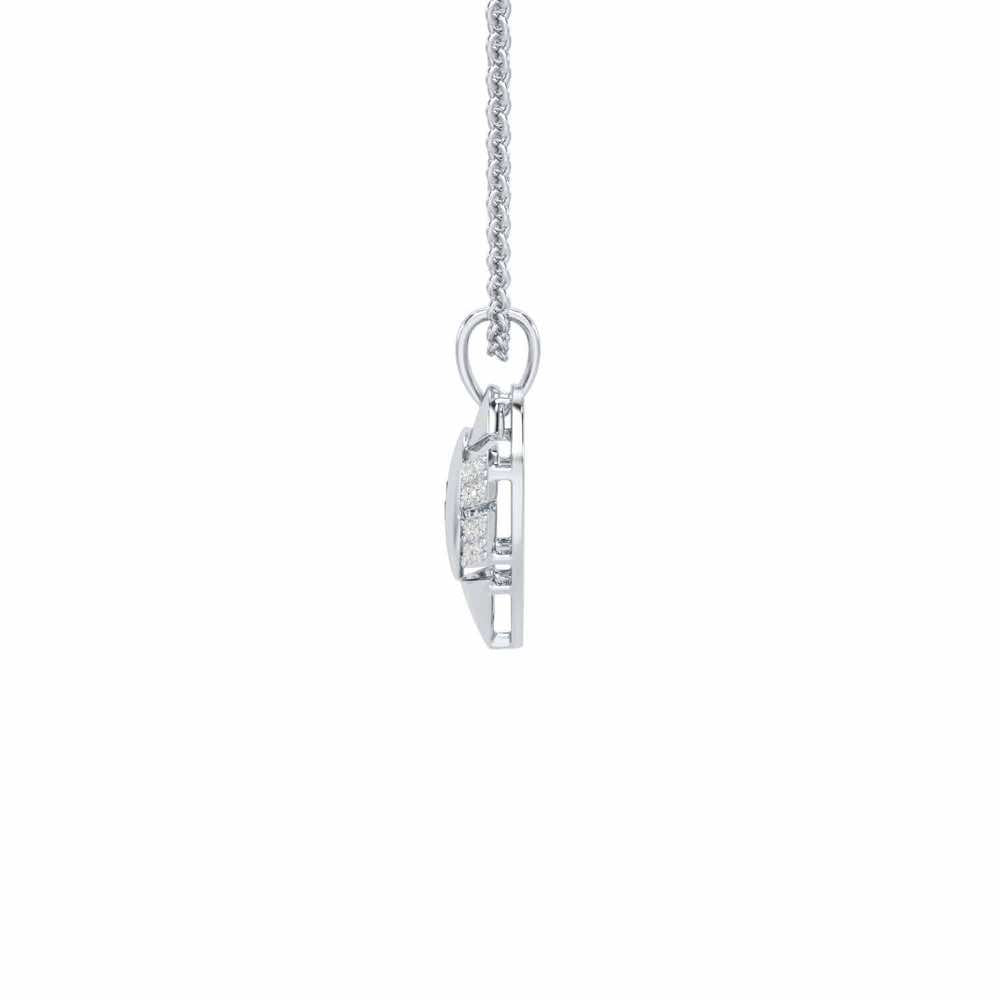 Heart Vibe Silver Pendant - White Gold - Image 4
