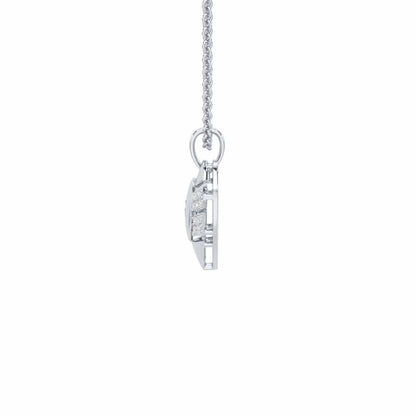 Heart Vibe Silver Pendant - White Gold - Image 4