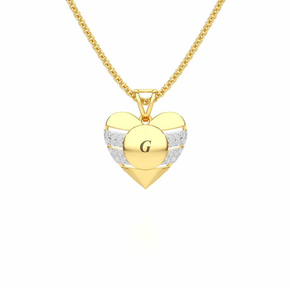Heart Vibe Silver Pendant - Yellow Gold - Image 1