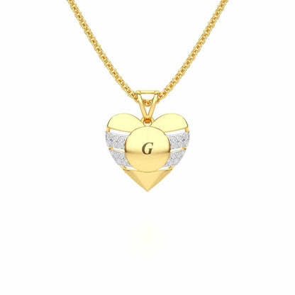 Heart Vibe Silver Pendant - Yellow Gold - Image 1