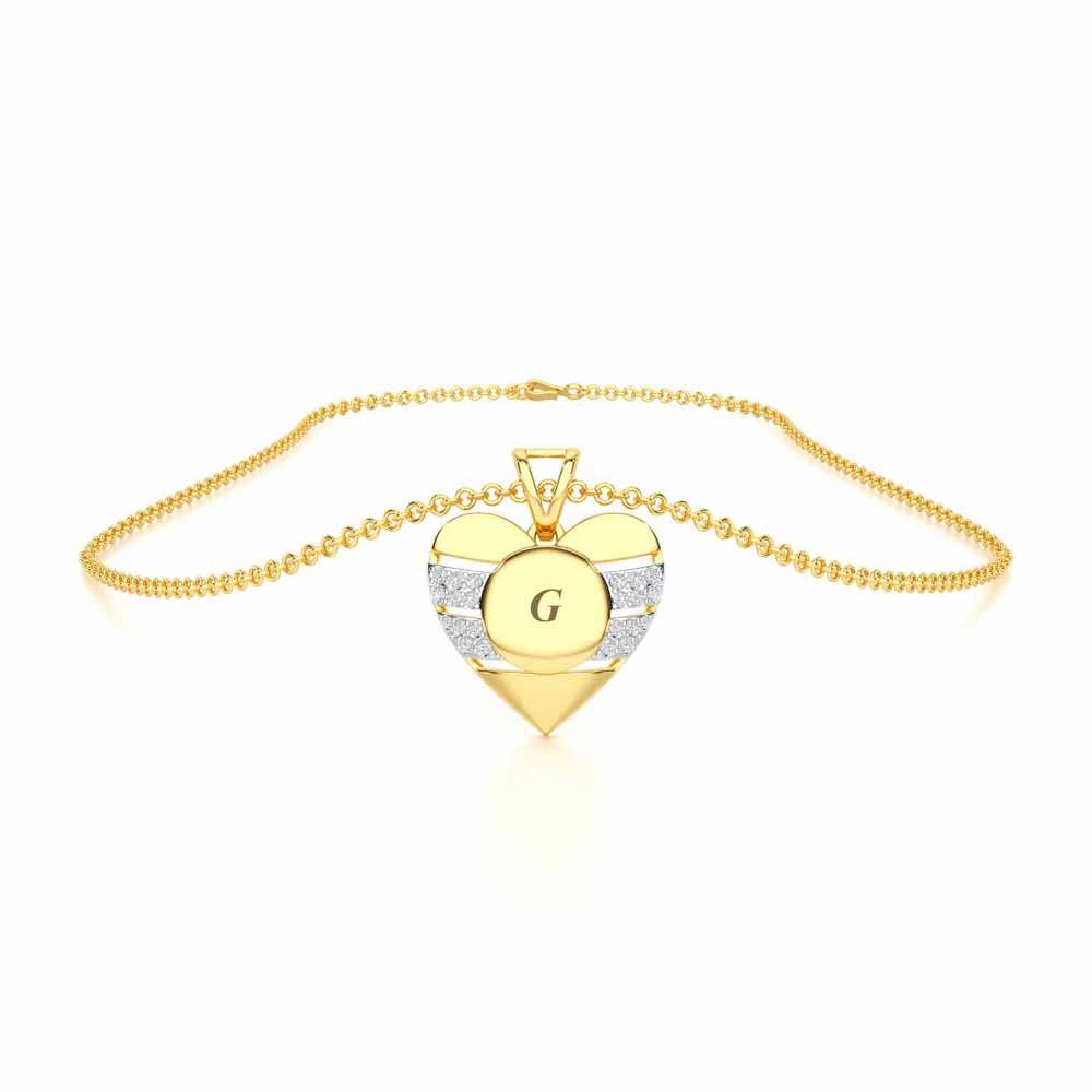Heart Vibe Silver Pendant - Yellow Gold - Image 3