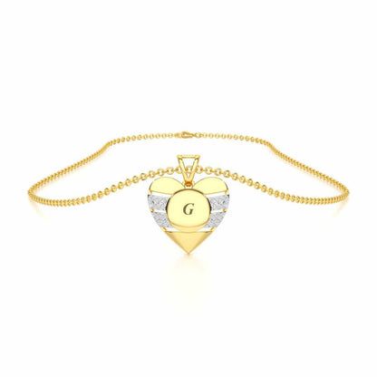 Heart Vibe Silver Pendant - Yellow Gold - Image 3
