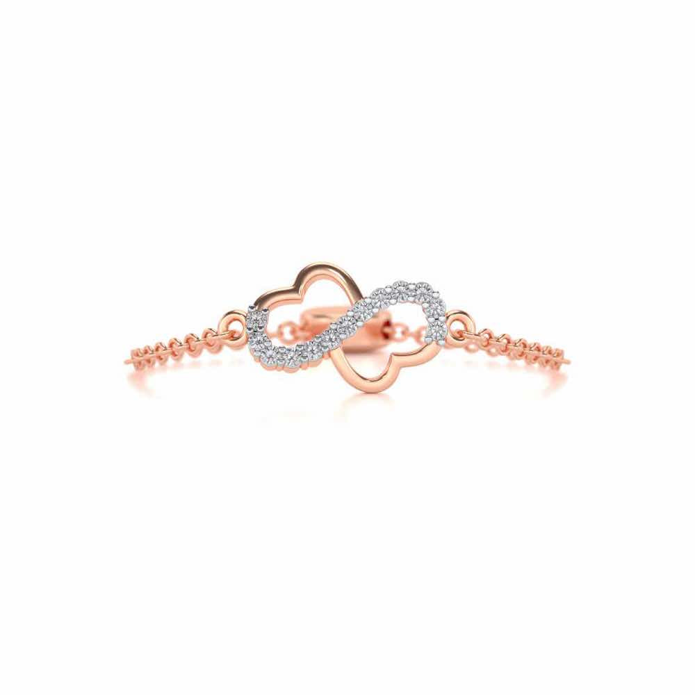 Heart Wave Adjustable Silver Ring - Rose Gold - Image 4