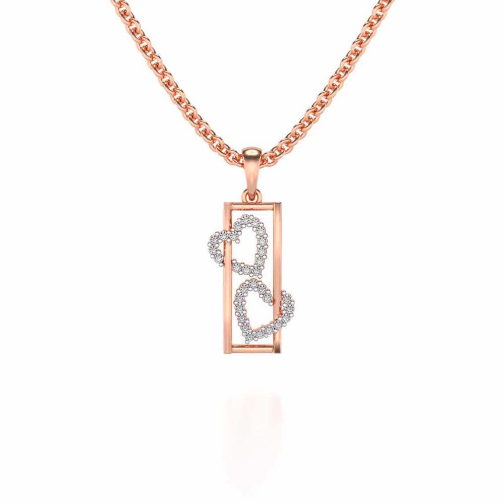Heart Window Silver Pendant - Rose Gold - Image 1