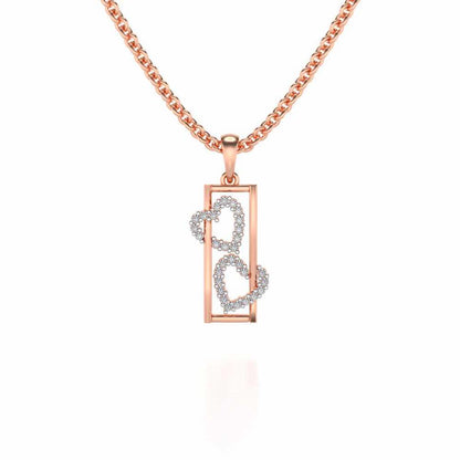 Heart Window Silver Pendant - Rose Gold - Image 1