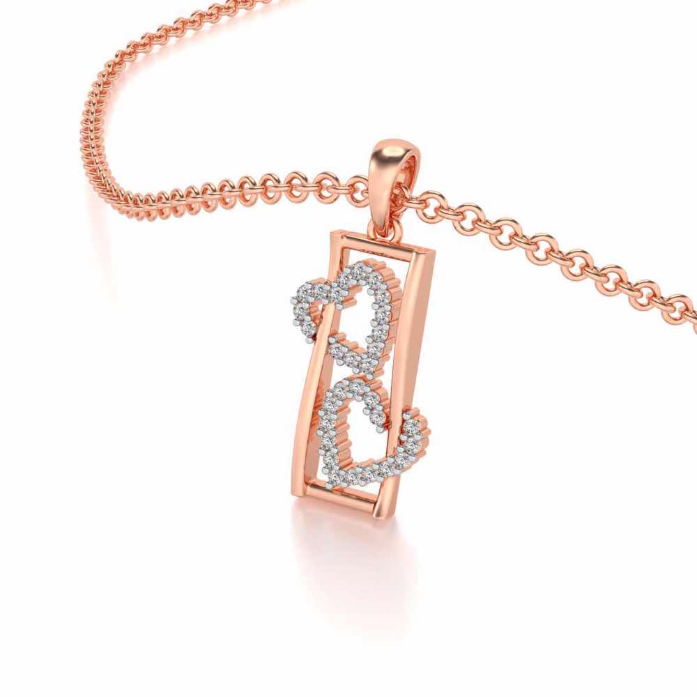 Heart Window Silver Pendant - Rose Gold - Image 2