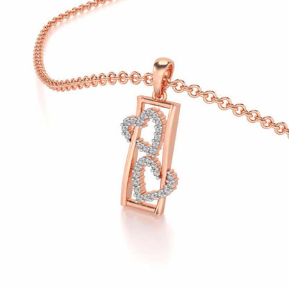 Heart Window Silver Pendant - Rose Gold - Image 2