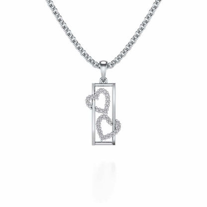 Heart Window Silver Pendant - White Gold - Image 1