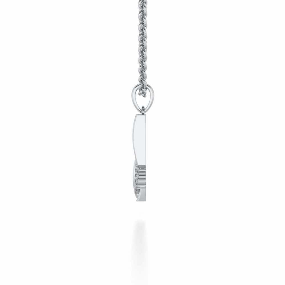 Heart Window Silver Pendant - White Gold - Image 3