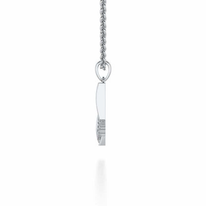 Heart Window Silver Pendant - White Gold - Image 3