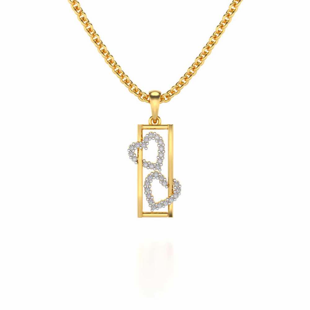 Heart Window Silver Pendant - Yellow Gold - Image 1