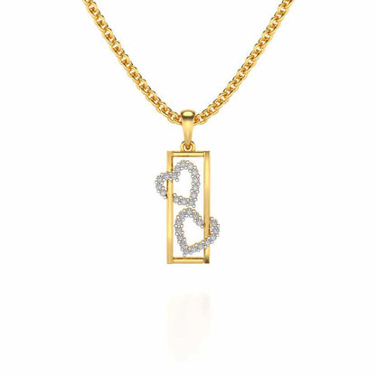 Heart Window Silver Pendant - Yellow Gold - Image 1