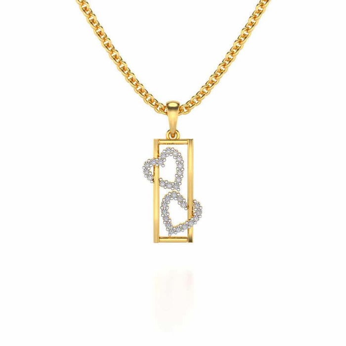 Heart Window Silver Pendant - Yellow Gold - Image 1