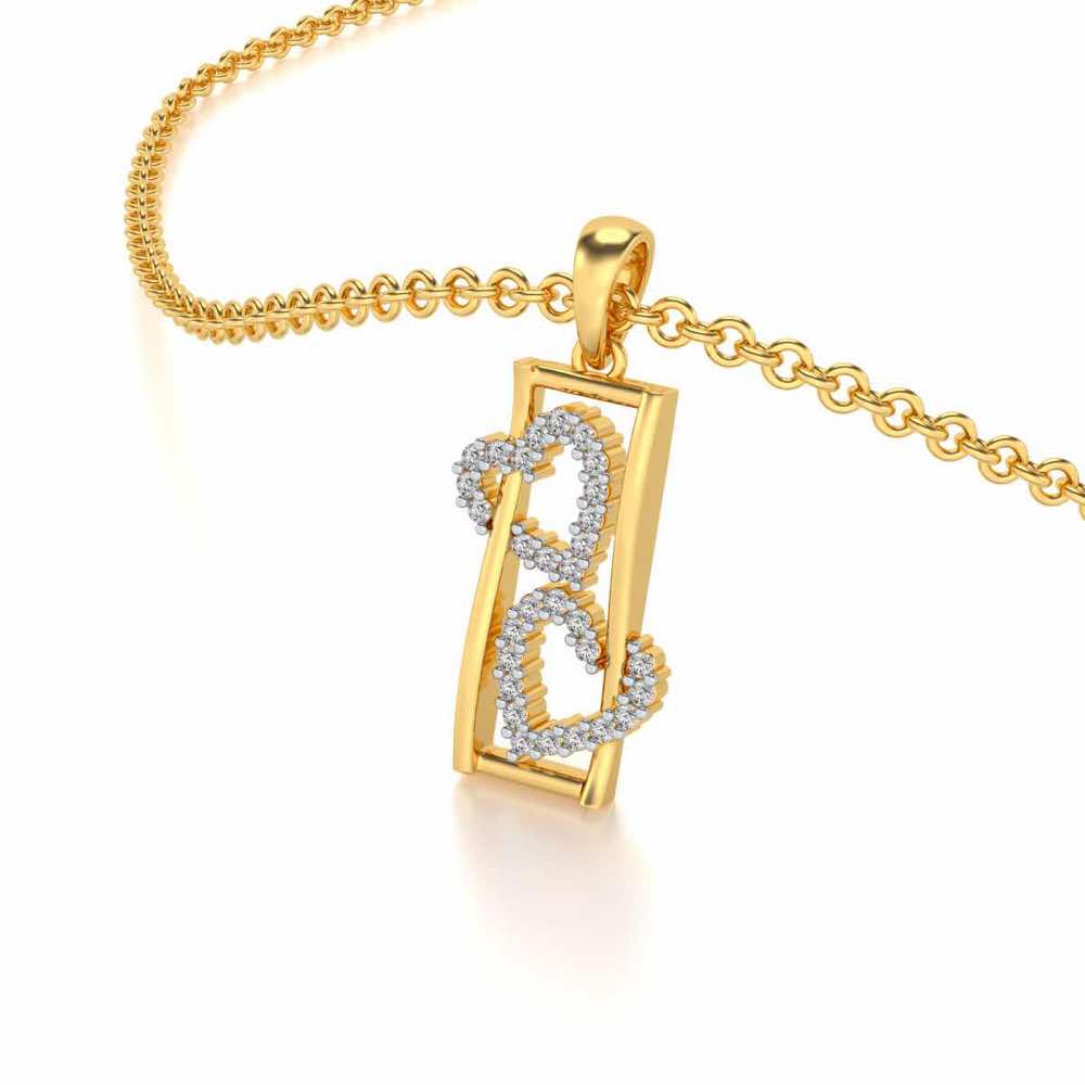 Heart Window Silver Pendant - Yellow Gold - Image 2