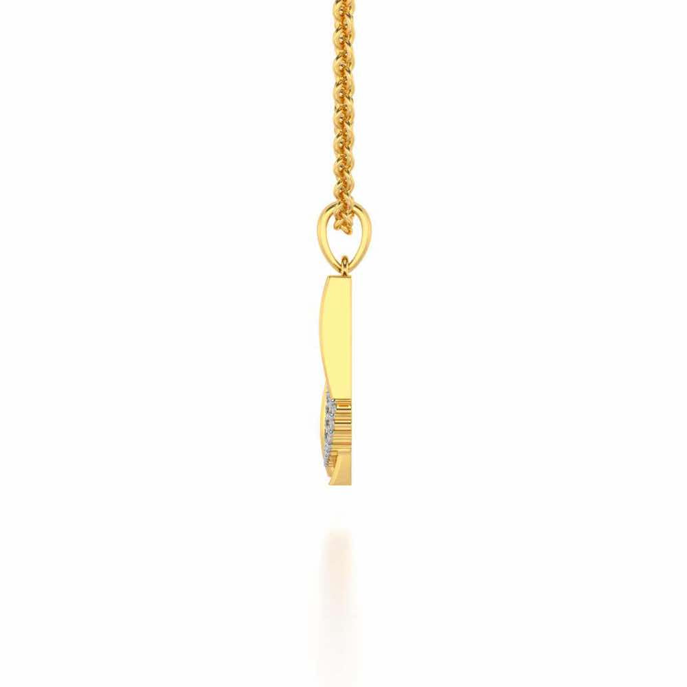 Heart Window Silver Pendant - Yellow Gold - Image 3