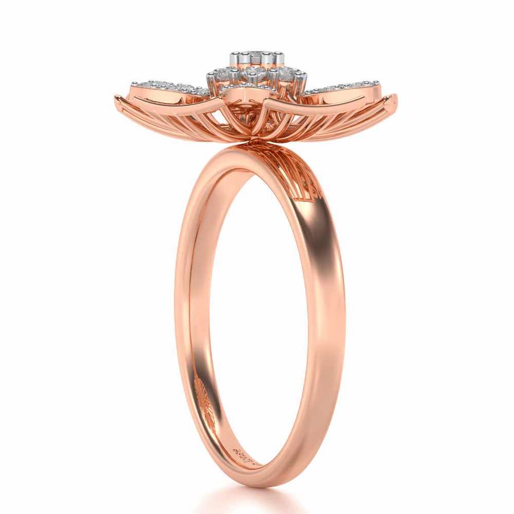Heart Wish Silver Ring - Rose Gold - Image 3