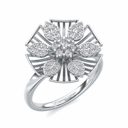 Heart Wish Silver Ring - White Gold - Image 1