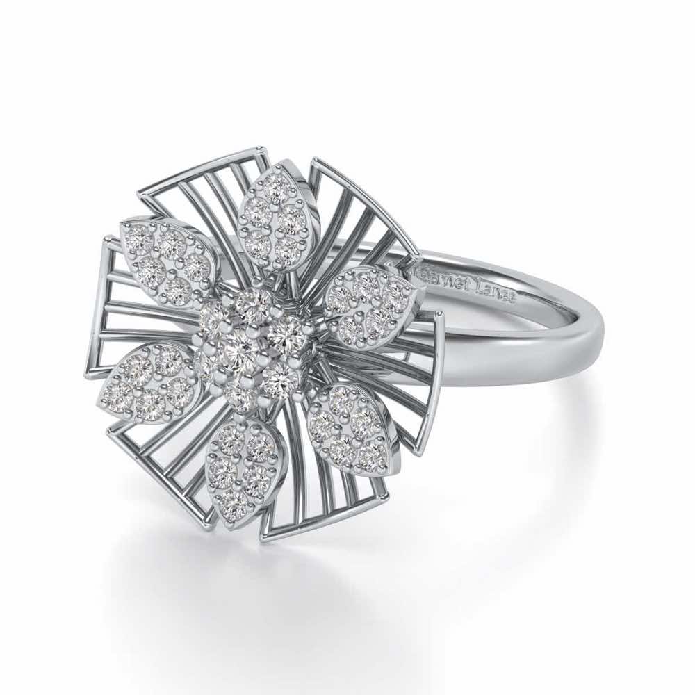 Heart Wish Silver Ring - White Gold - Image 2