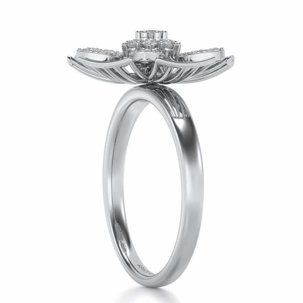 Heart Wish Silver Ring - White Gold - Image 3