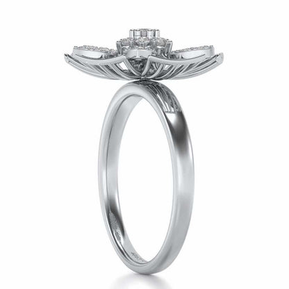 Heart Wish Silver Ring - White Gold - Image 3