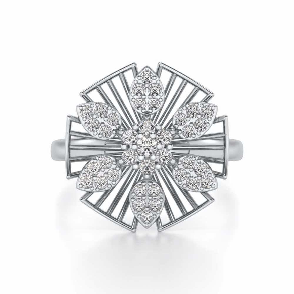 Heart Wish Silver Ring - White Gold - Image 4