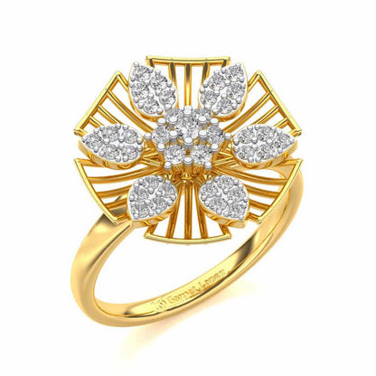 Heart Wish Silver Ring - Yellow Gold - Image 1
