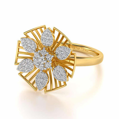 Heart Wish Silver Ring - Yellow Gold - Image 2