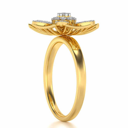 Heart Wish Silver Ring - Yellow Gold - Image 3