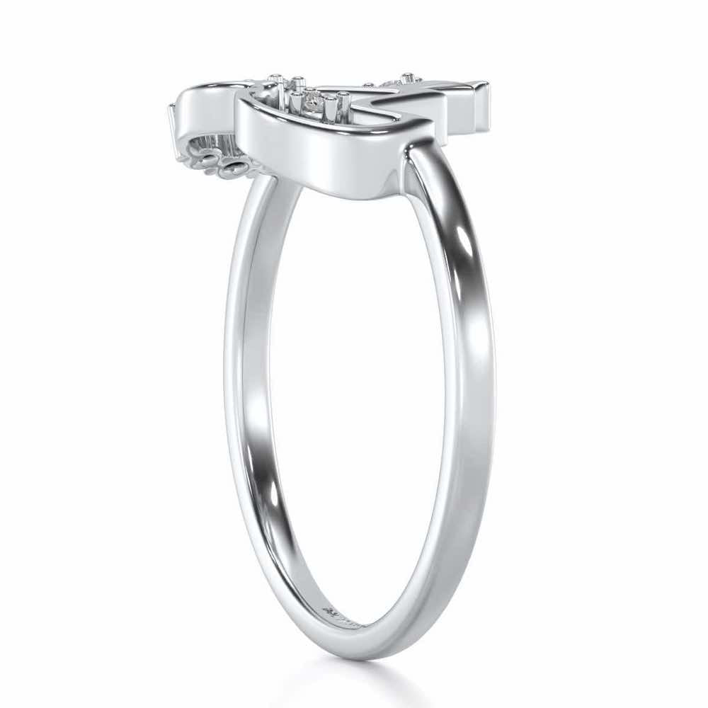Heart beats Silver Ring - White Gold - Image 3