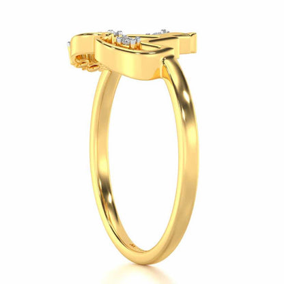 Heart beats Silver Ring - Yellow Gold - Image 3