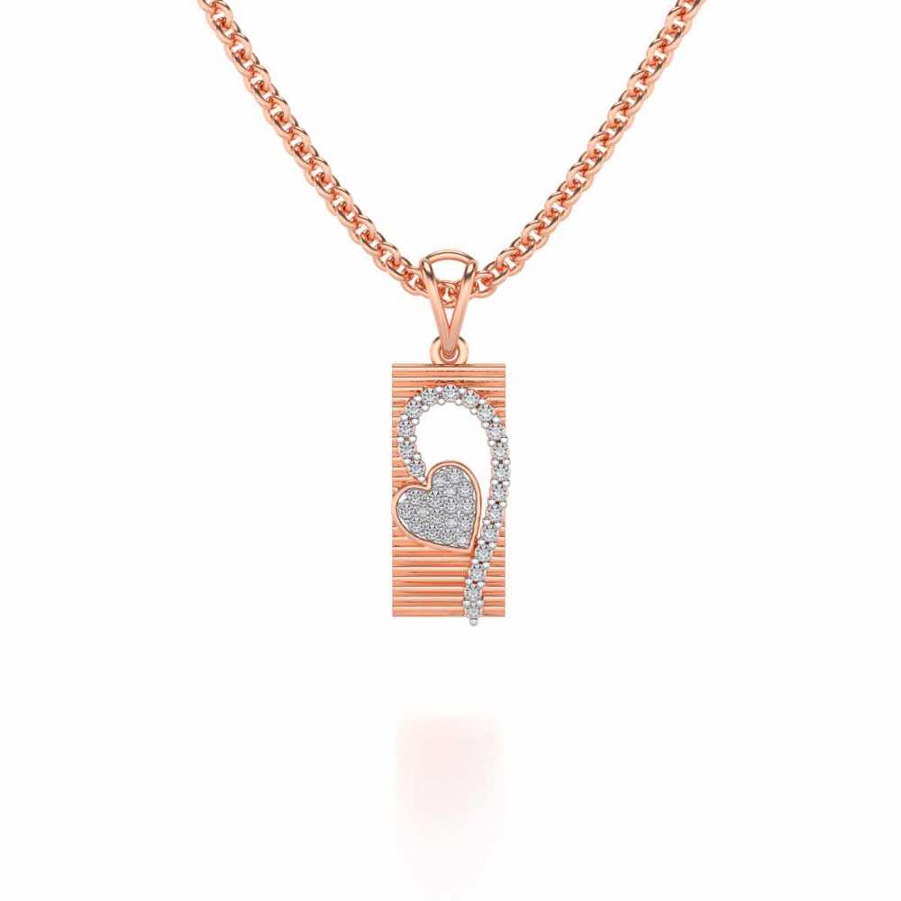 Heart in Heart Silver Pendant - Rose Gold - Image 1