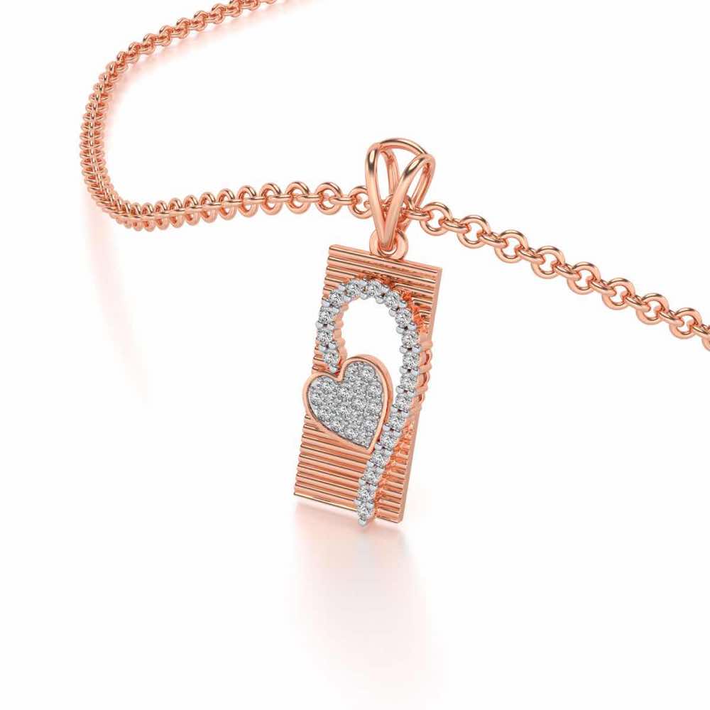 Heart in Heart Silver Pendant - Rose Gold - Image 2