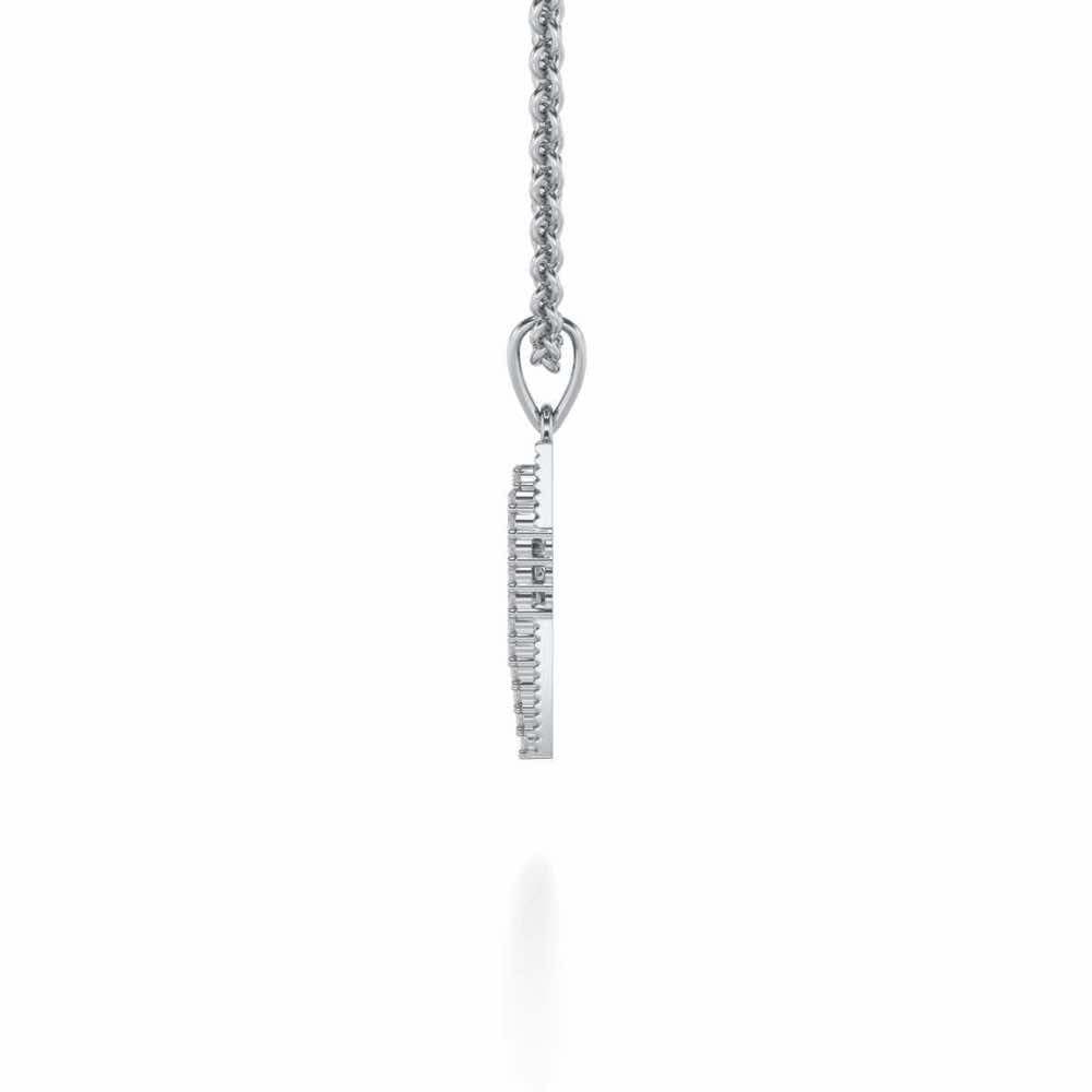 Heart in Heart Silver Pendant - White Gold - Image 3