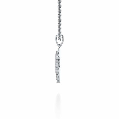 Heart in Heart Silver Pendant - White Gold - Image 3