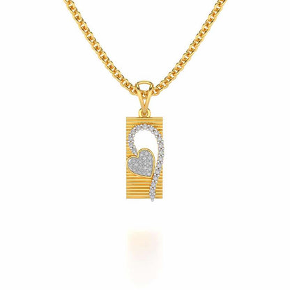 Heart in Heart Silver Pendant - Yellow Gold - Image 1