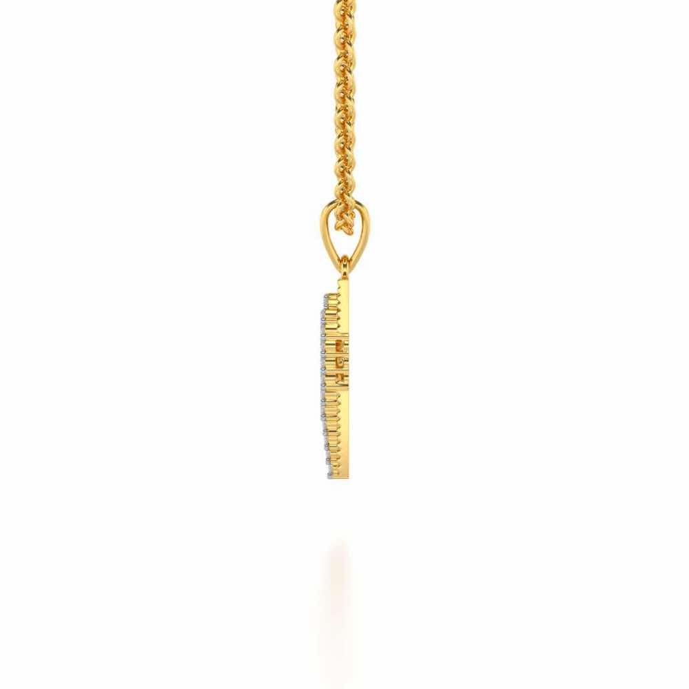 Heart in Heart Silver Pendant - Yellow Gold - Image 3