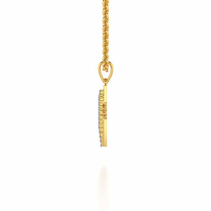 Heart in Heart Silver Pendant - Yellow Gold - Image 3