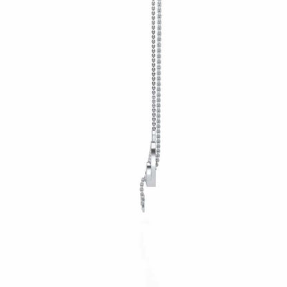 Heart n Key Silver Pendant - White Gold - Image 3