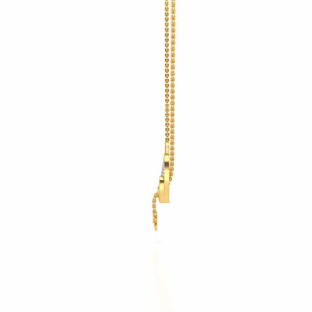 Heart n Key Silver Pendant - Yellow Gold - Image 3