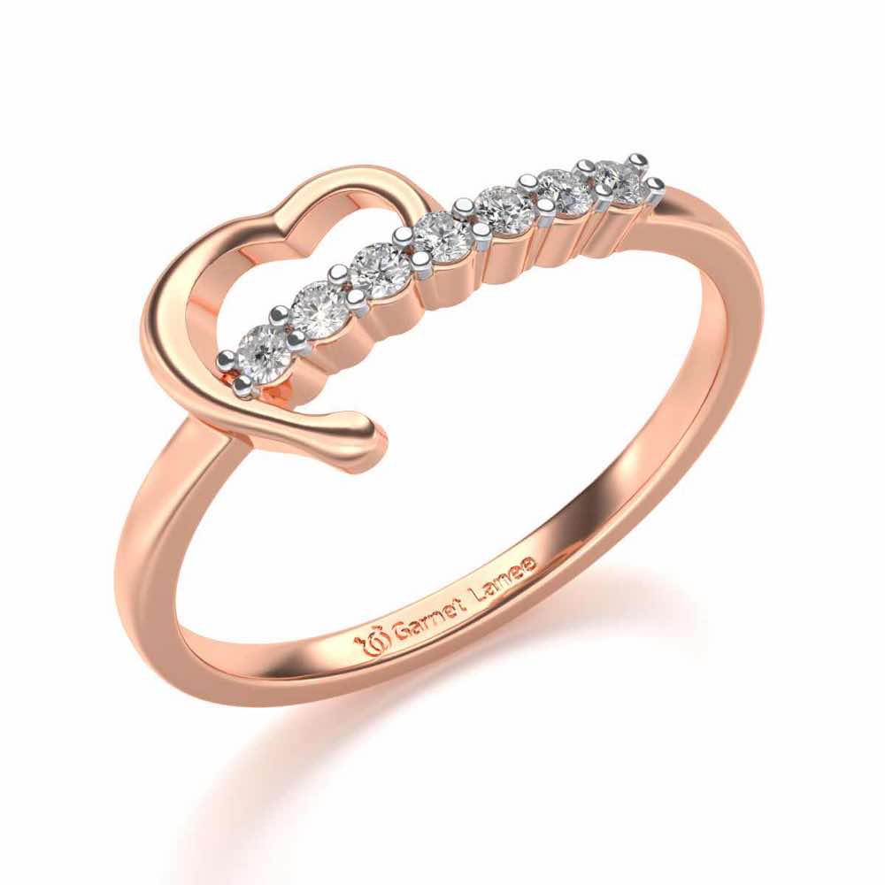 Heart-wise Silver Ring - Rose Gold - Image 1