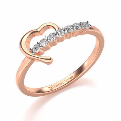 Heart-wise Silver Ring - Rose Gold - Image 1
