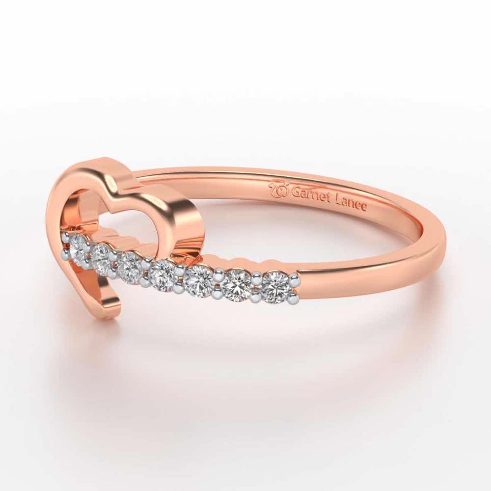 Heart-wise Silver Ring - Rose Gold - Image 2
