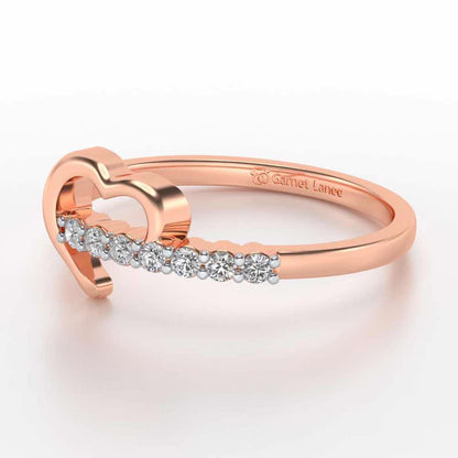 Heart-wise Silver Ring - Rose Gold - Image 2