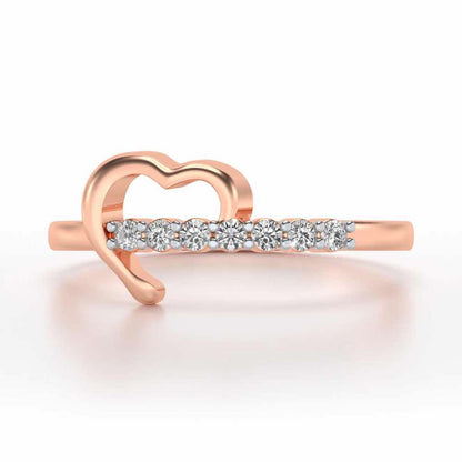 Heart-wise Silver Ring - Rose Gold - Image 4