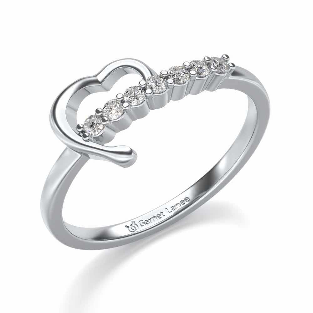 Heart-wise Silver Ring - White Gold - Image 1