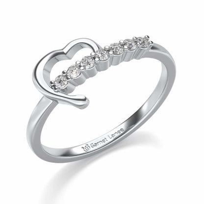 Heart-wise Silver Ring - White Gold - Image 1