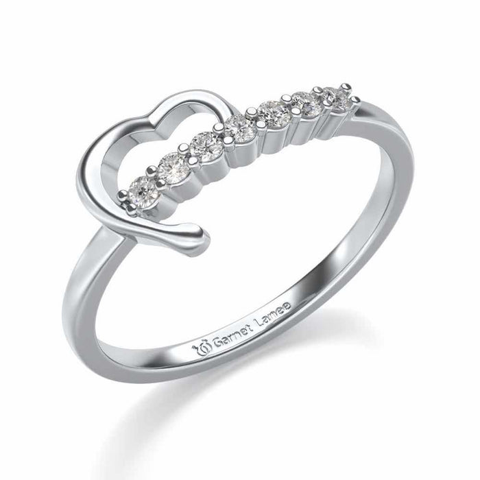 Heart-wise Silver Ring - White Gold - Image 1