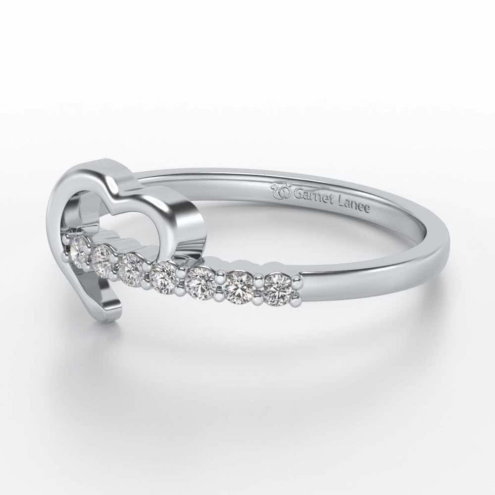 Heart-wise Silver Ring - White Gold - Image 2