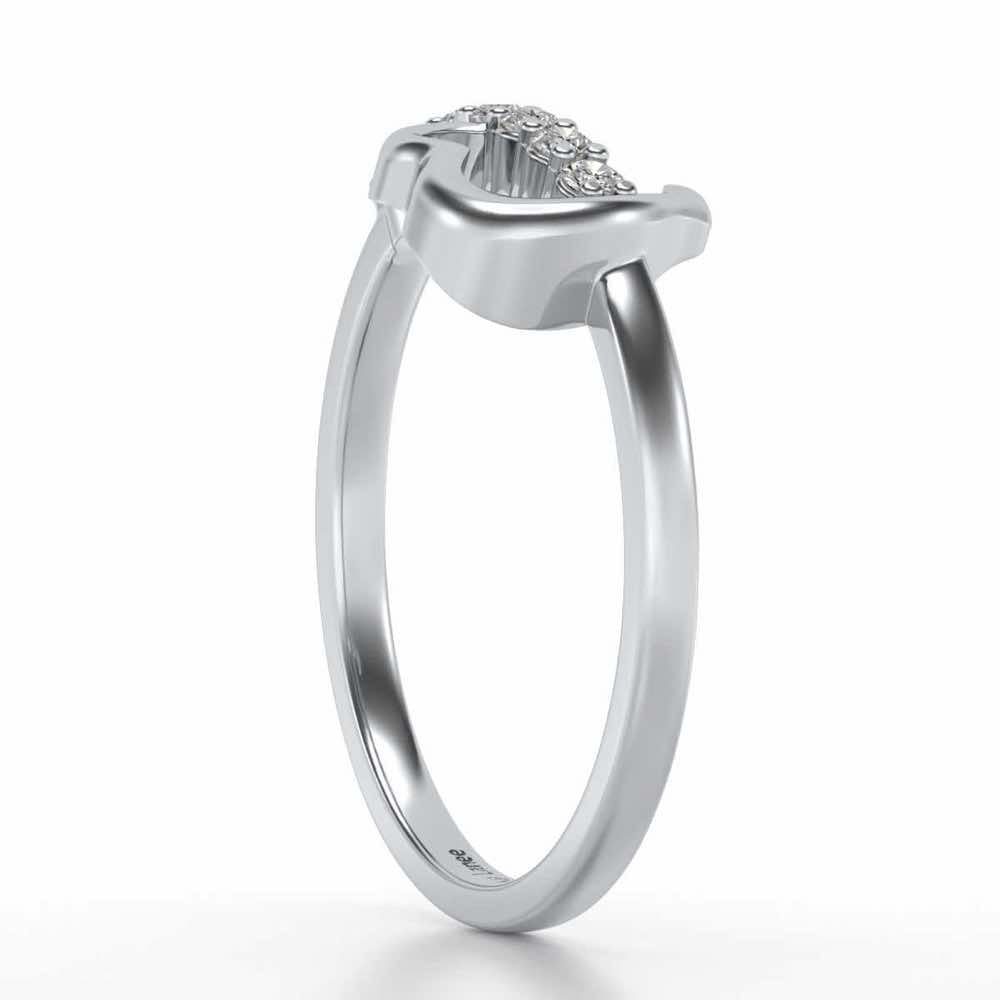 Heart-wise Silver Ring - White Gold - Image 3
