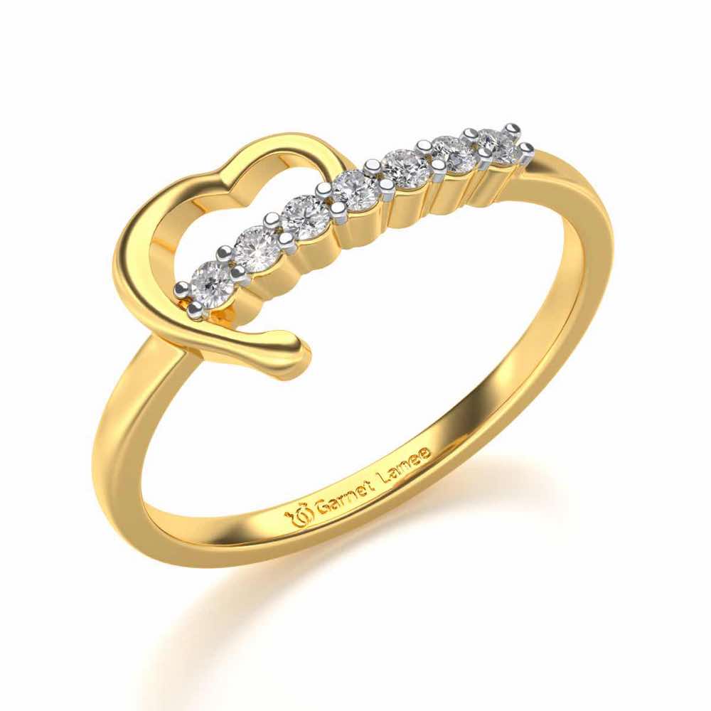 Heart-wise Silver Ring - Yellow Gold - Image 1